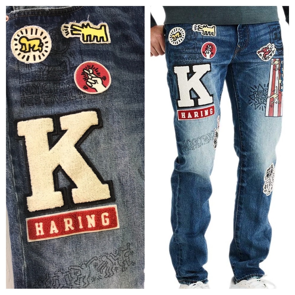 Keith Haring x American Eagle Embroidered Jeans